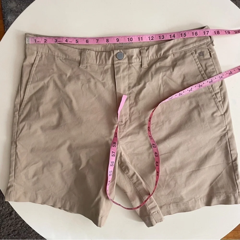 Mack Weldon Men’s Tech Chino Short Sandstorm Khaki Size 34 NWOT